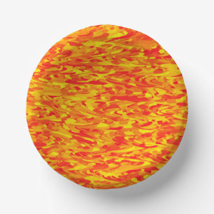 Abstraktes Muster Orange Red Gelb Pappteller