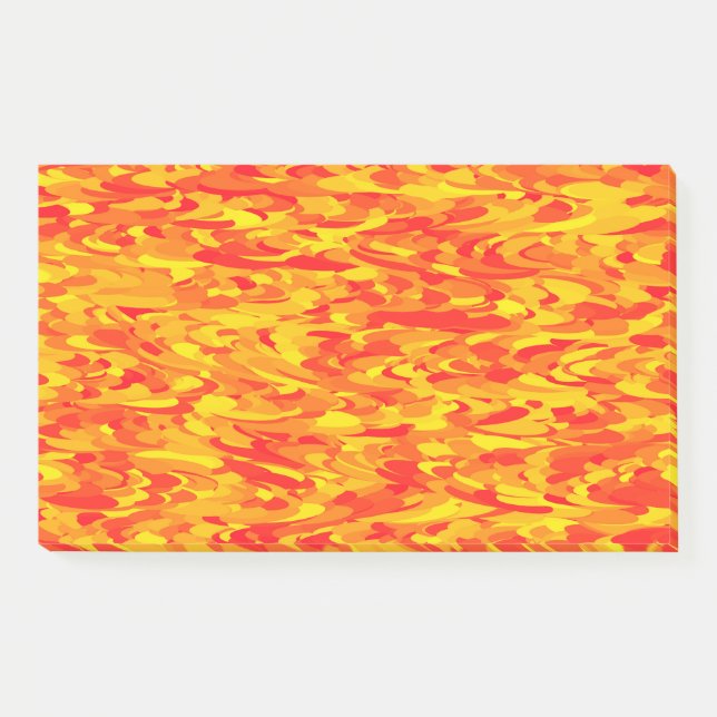 Abstraktes Muster Orange Red Gelb Post-it Klebezettel (Vorderseite)
