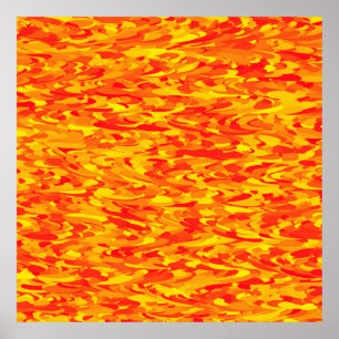Abstraktes Muster Orange Red Gelb Poster