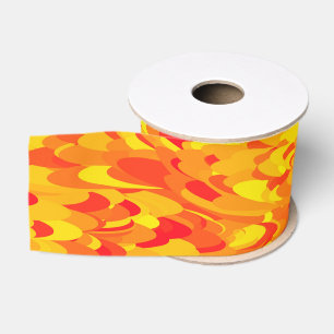 Abstraktes Muster Orange Red Gelb Ripsband