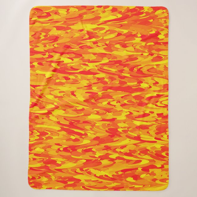 Abstraktes Muster Orange Red Gelb Sherpadecke (Vorderseite)