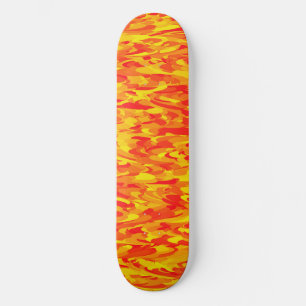Abstraktes Muster Orange Red Gelb Skateboard