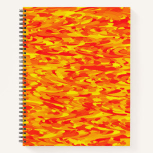 Abstraktes Muster Orange Red Yellow Spiral Noteboo Notizbuch
