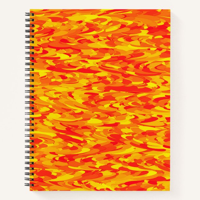 Abstraktes Muster Orange Red Yellow Spiral Noteboo Notizbuch (Vorderseite)