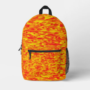 Abstraktes Muster Orange Rot Gelb Bedruckter Rucksack