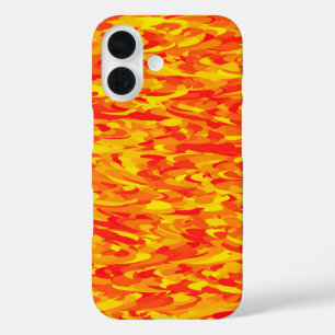 Abstraktes Muster Orange Rot Gelb iPhone 16 Hülle