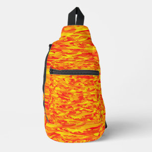 Abstraktes Muster Orange Rot Gelb Crossbody Bag