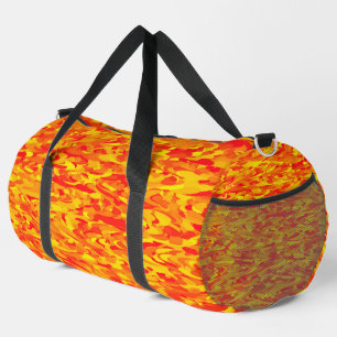 Abstraktes Muster Orange Rot Gelb Große Reisetasch Duffle Bag