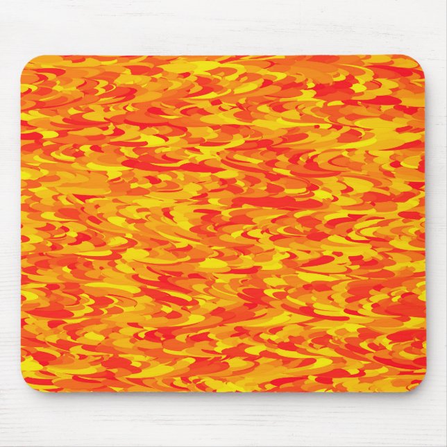 Abstraktes Muster Orange Rot Gelb Mousepad (Vorne)