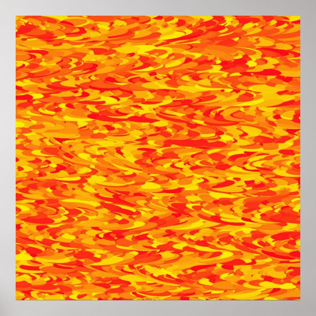 Abstraktes Muster Orange Rot Gelb Poster (Vorne)