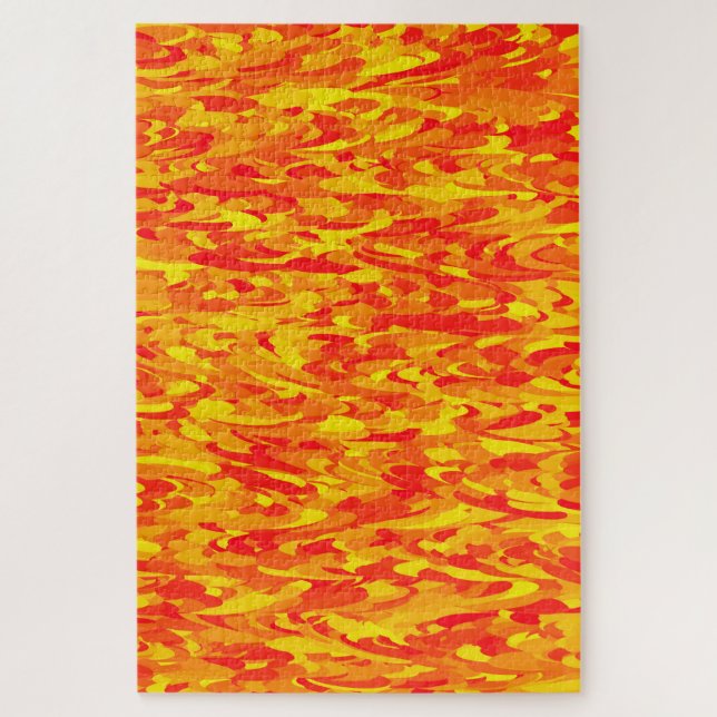 Abstraktes Muster Orange Rot Gelb Puzzle (Vertikal)