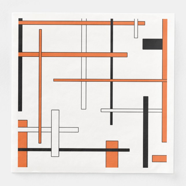 Abstraktes Muster - orange Serviette (Vorderseite)