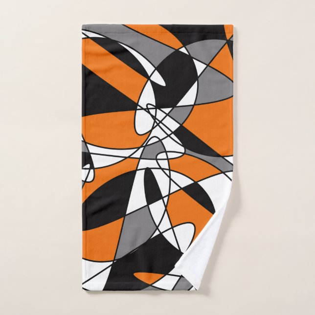 Abstraktes Muster - orange und grau. Handtuch (Handtuch)