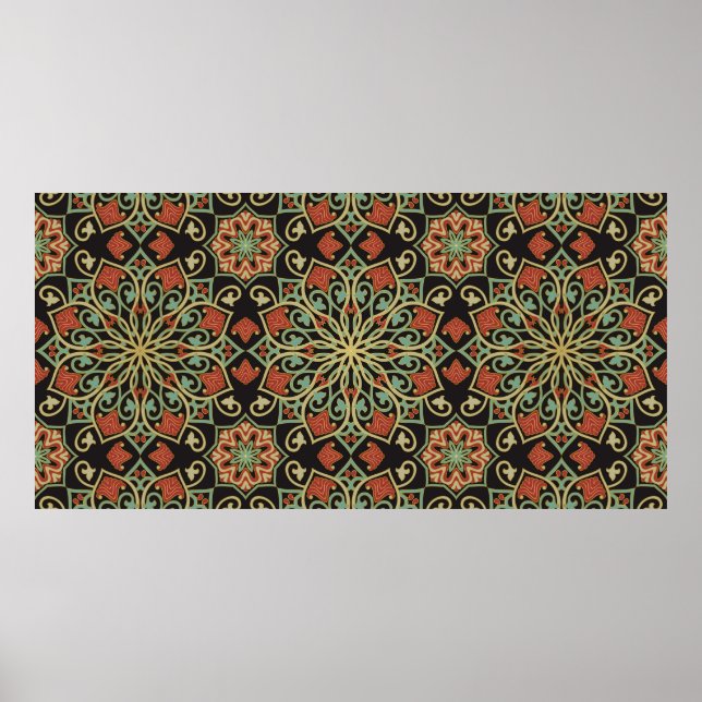 Abstraktes Muster. Orientaler Farbhintergrund. Poster (Vorne)