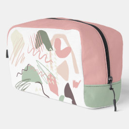 Abstraktes Muster Pink Brown Green Dopp Kit Waschbeutel
