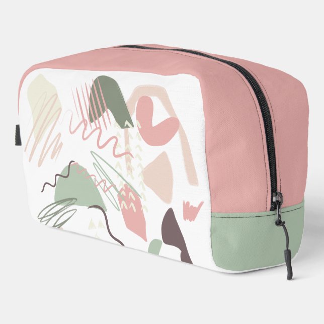 Abstraktes Muster Pink Brown Green Dopp Kit Waschbeutel (Rechte Ecke)