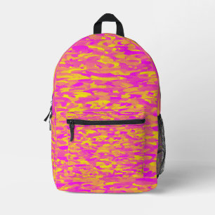 Abstraktes Muster Pink Gelb Orange Bedruckter Rucksack