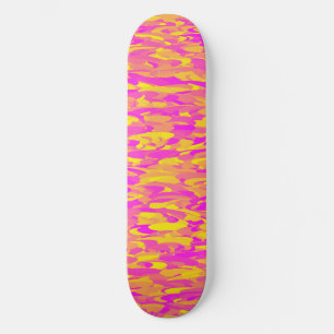Abstraktes Muster Pink Gelb Orange Skateboard