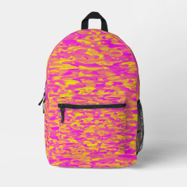 Abstraktes Muster Rosa Gelborange Bedruckter Rucksack