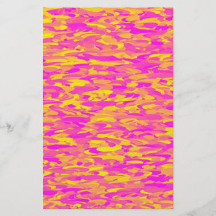 Abstraktes Muster Rosa Gelborange Briefpapier