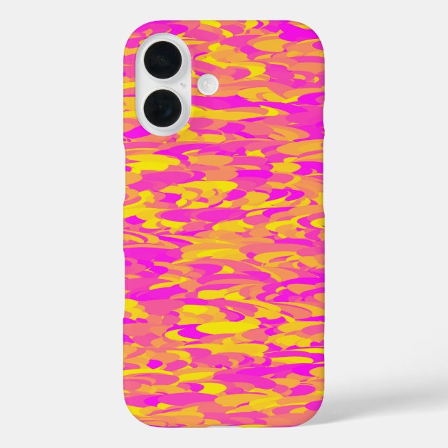 Abstraktes Muster Rosa Gelborange Case-Mate iPhone Hülle (Rückseite)