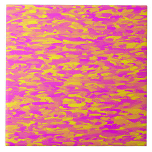 Abstraktes Muster Rosa Gelborange Fliese