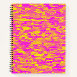 Abstraktes Muster Rosa Gelborange Notizbuch