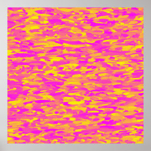 Abstraktes Muster Rosa Gelborange Poster