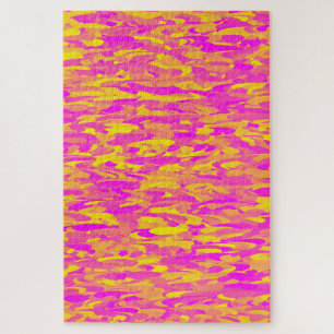 Abstraktes Muster Rosa Gelborange Puzzle