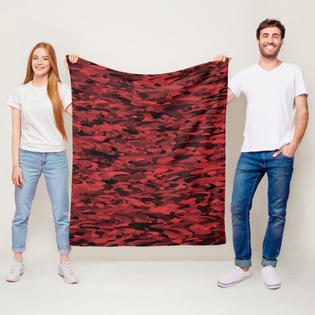 Abstraktes Muster Rot Schwarz Fleecedecke (Beispiel)