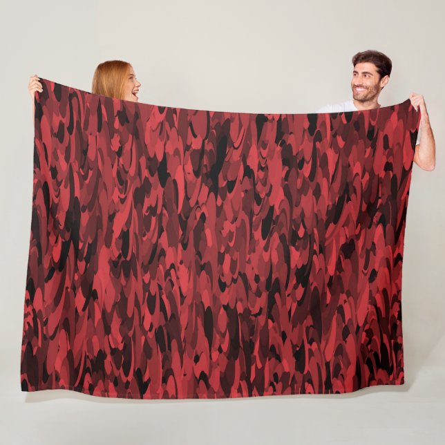 Abstraktes Muster Rot Schwarz Fleecedecke (Beispiel)