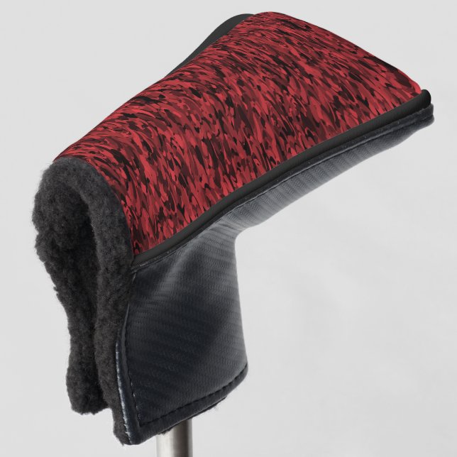 Abstraktes Muster Rot Schwarz Golf Headcover (3/4 Vorderseite)