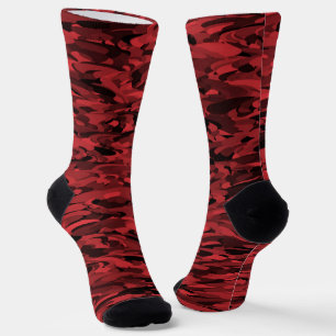 Abstraktes Muster Rot Schwarz Socken