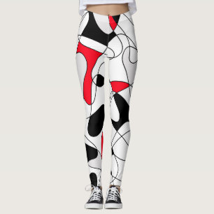 Abstraktes Muster - rot und weiß. Leggings