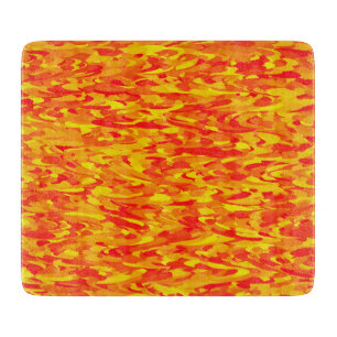 Abstraktes Muster Rotes Orange Gelb Schneidebrett