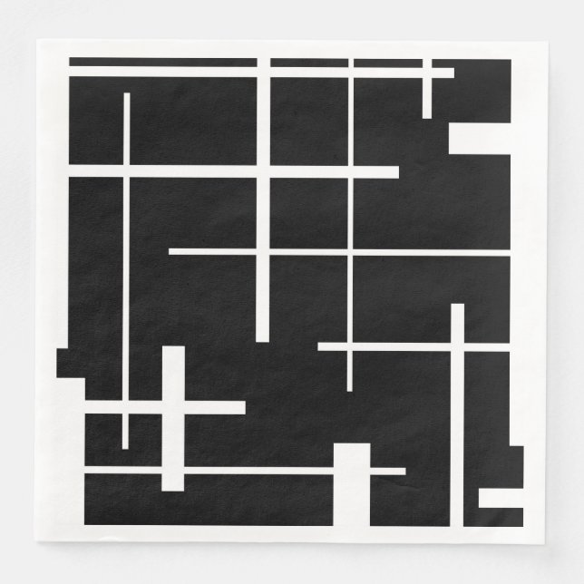 Abstraktes Muster - Schwarzweiß Serviette (Vorderseite)