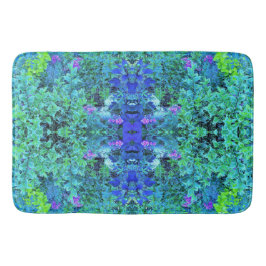 Abstraktes Muster und blaues Folienzmuster Badematte