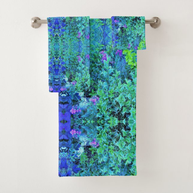 Abstraktes Muster und blaues Folienzmuster Badhandtuch Set (Insitu)