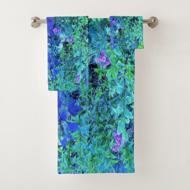 Abstraktes Muster und blaues Folienzmuster Badhandtuch Set (Insitu)