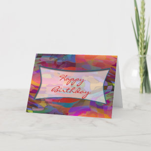 Abstraktes Muster und Text Happy Birthday Karte