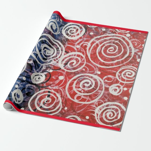 Abstraktes Muster von Red White Blue Designer Schö Geschenkpapier (Ungerollt)