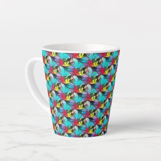 Abstraktes Musterdesign 1208 - Latte-Tasse Milchtasse (Linke Ecke)