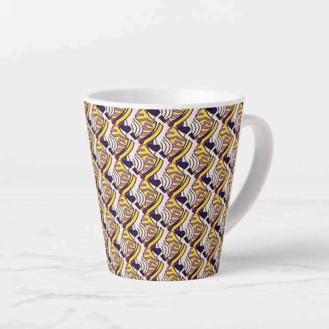 Abstraktes Musterdesign 1209 - Latte-Tasse Milchtasse (Rechte Ecke)