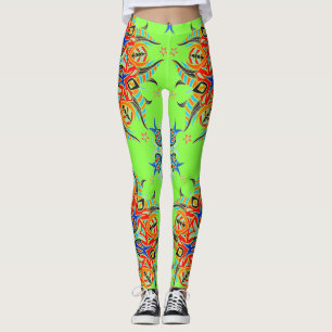 Abstraktes Musterdesign ( Lime Green ) Leggings