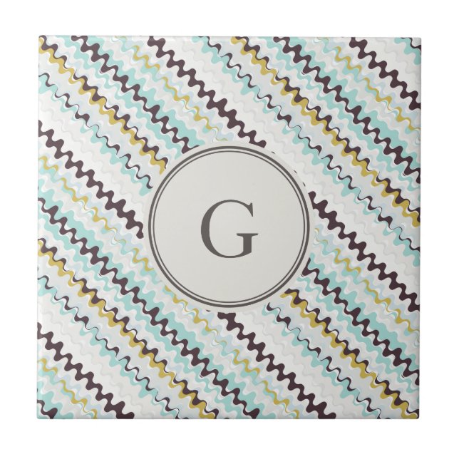 Abstraktes Mustermonogramm des niedlichen bunten Fliese (Vorderseite)