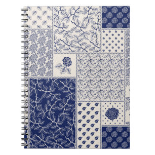 Abstraktes, nahtlos zartes Patchwork-Muster, dunke Notizblock