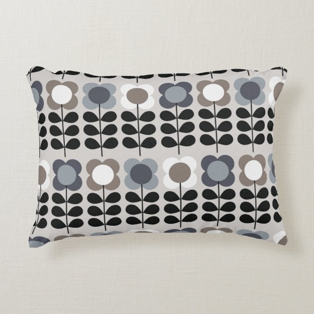 Abstraktes, nahtloses Blumenmuster. Nordischer Sti Dekokissen (Vorderseite)