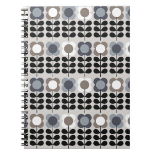 Abstraktes, nahtloses Blumenmuster. Nordischer Sti Notizblock