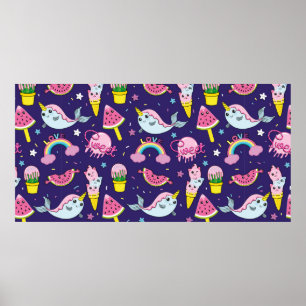 Abstraktes nahtloses Eis. Kreativität Poster