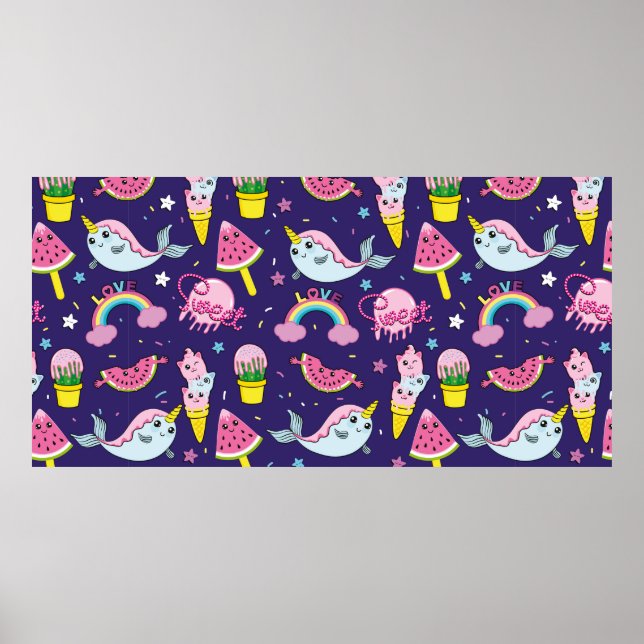 Abstraktes nahtloses Eis. Kreativität Poster (Vorne)